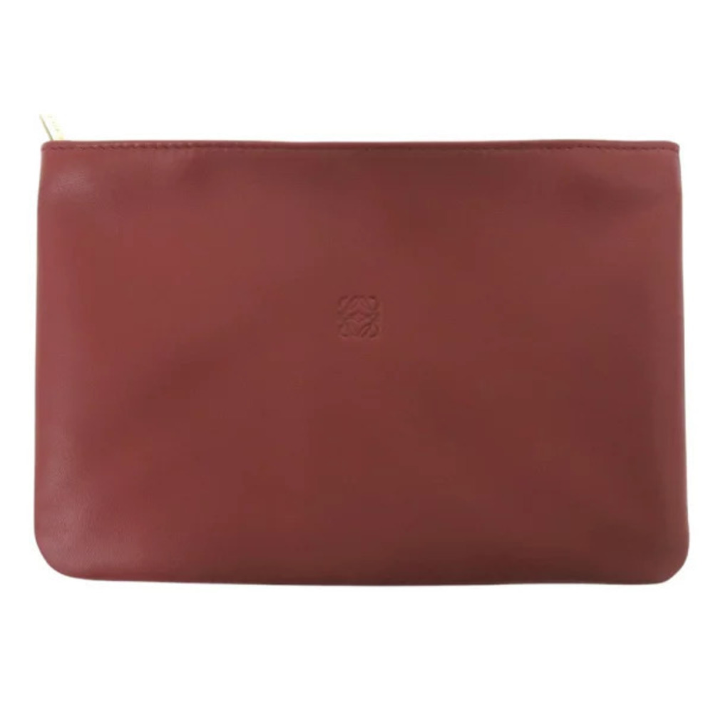 Loewe Cosmetic Pouch Clutch Sheepskin Wine Red